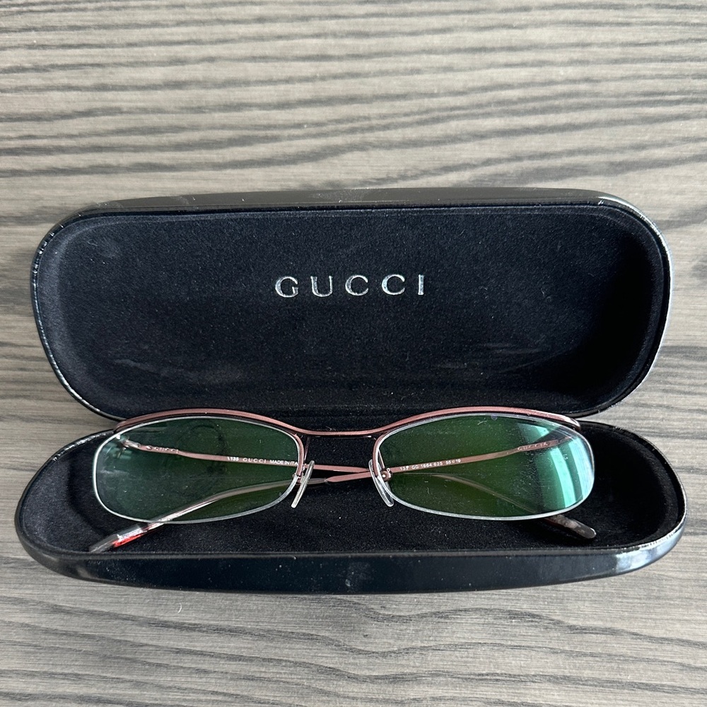 Gucci Vintage Women's Dark Pink Frame Bifocal lenses and case